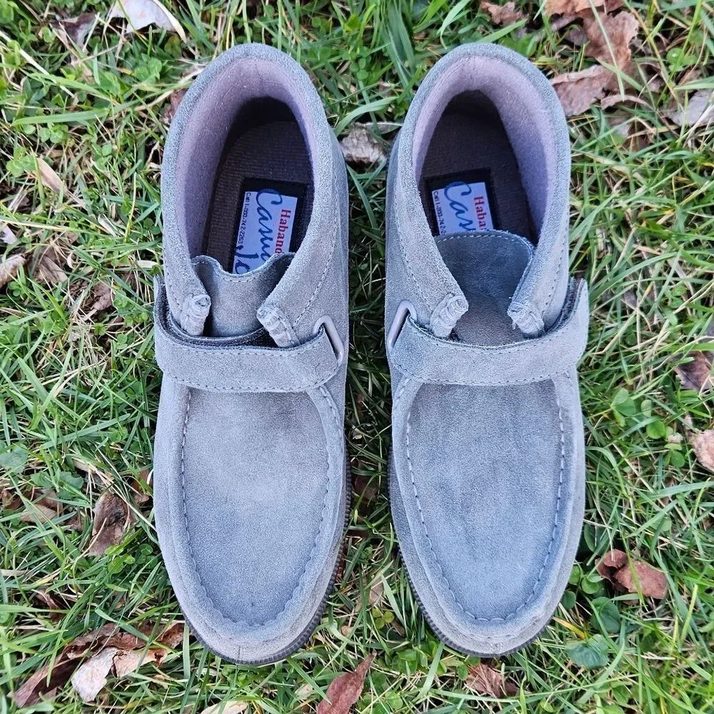 NWOT Haband Casual Joe Gray Suede Leather Moccasin Boots Size 8.5 - Picture 3 of 12